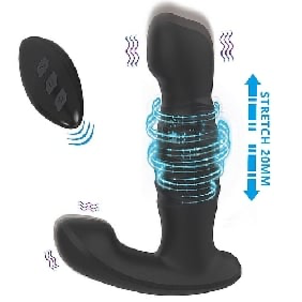 7 Speeds Remote Control Vibrating Anal Vibrator Prostate Massager with Thrusting Function.