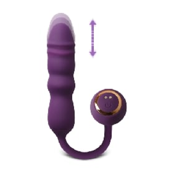 10-Speed Purple Color Silicone Thrusting Anal Vibrator