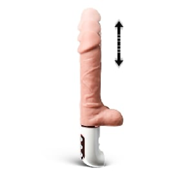 Flesh Color 8 Speeds Rechargeable Vibrating and Thrusting Realistic Dildo,.