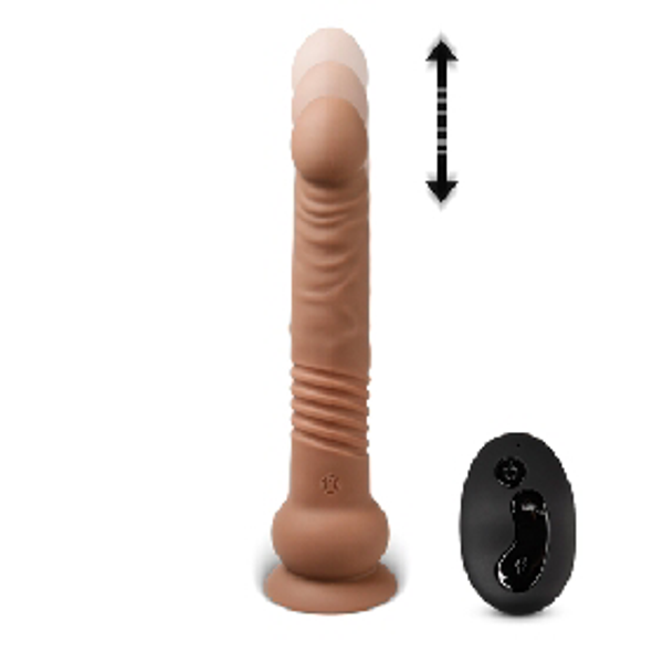 Remote Control Silicone Rechargeable Vibrating and Thrusting Dildo