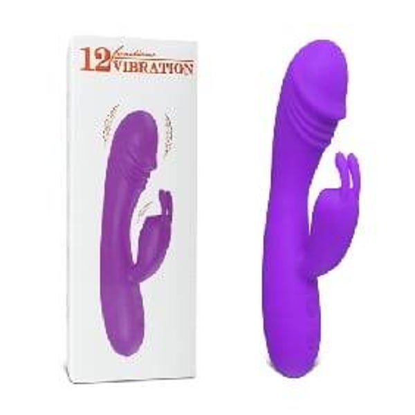 12-Speed Purple Color Silicone Rabbit Vibrator