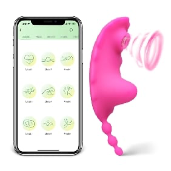 9-Speed APP Control Pink Color Vibrator with Sucking Function