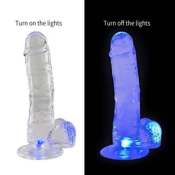 7.29'' Clear Light-Up TPE Dildo (No Vibration)