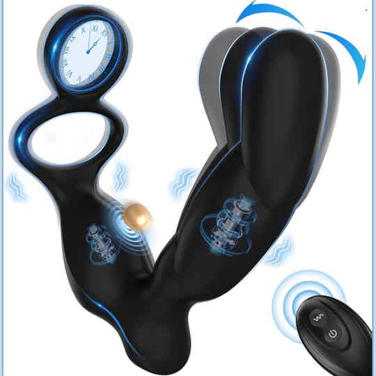 Wiggling Prostate Massager With Cockring & Remote