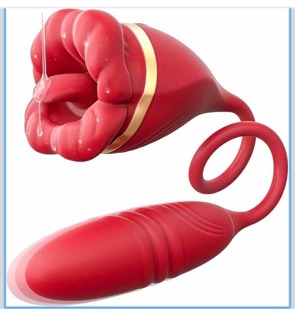 3-in-1 Clitoral Vibrator with 10 Modes - Mouth & Thrusting Vibration