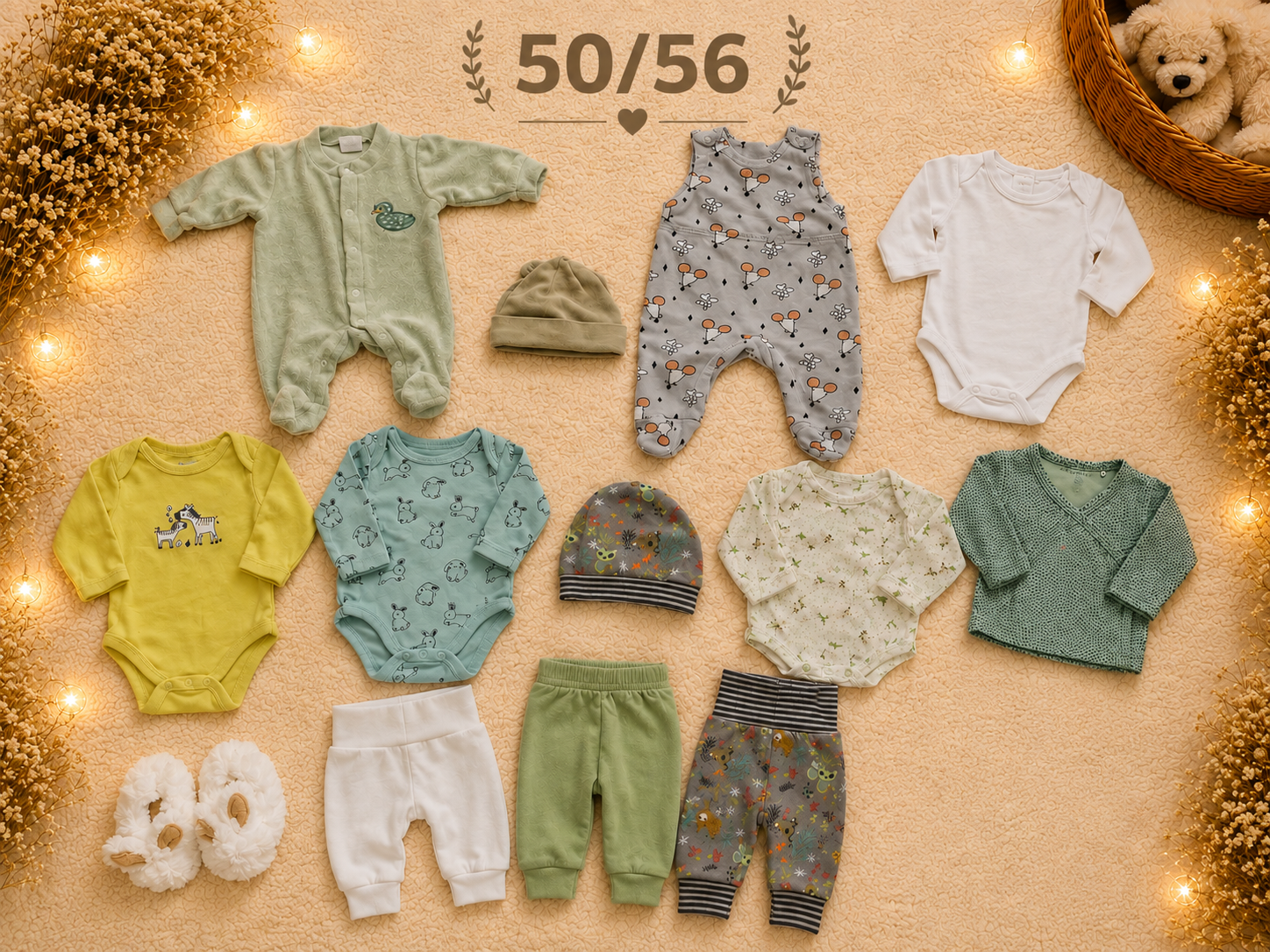 Babykleider Set grün 50/56