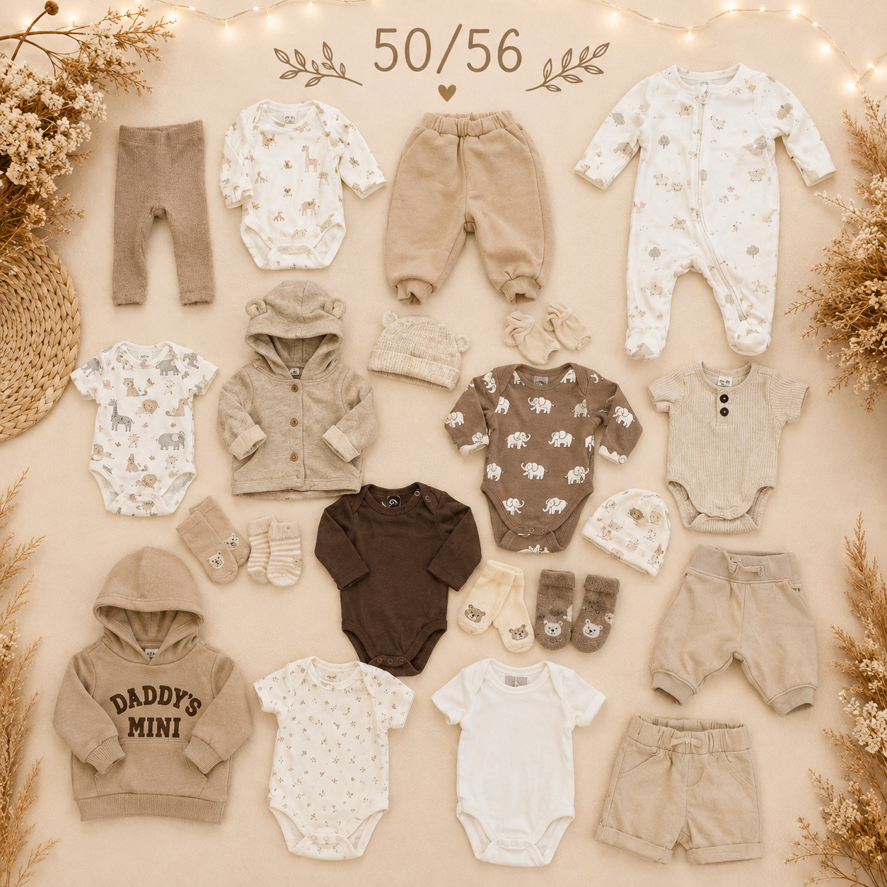 Baby Kleiderset Beige 50/56
