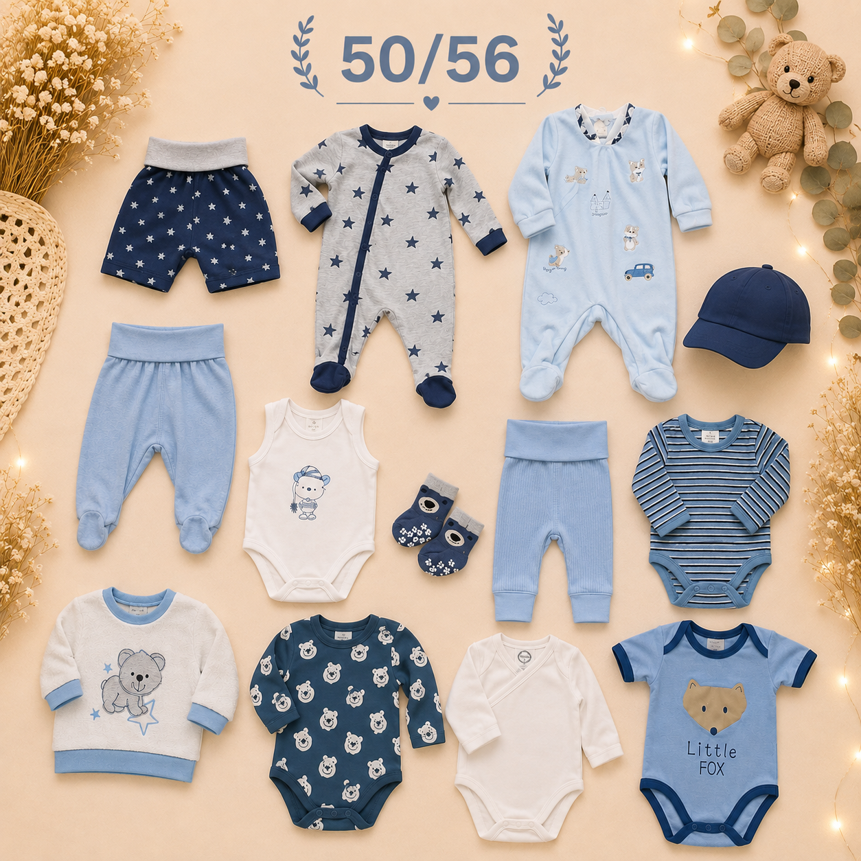 Baby Kleiderset blau 50/56