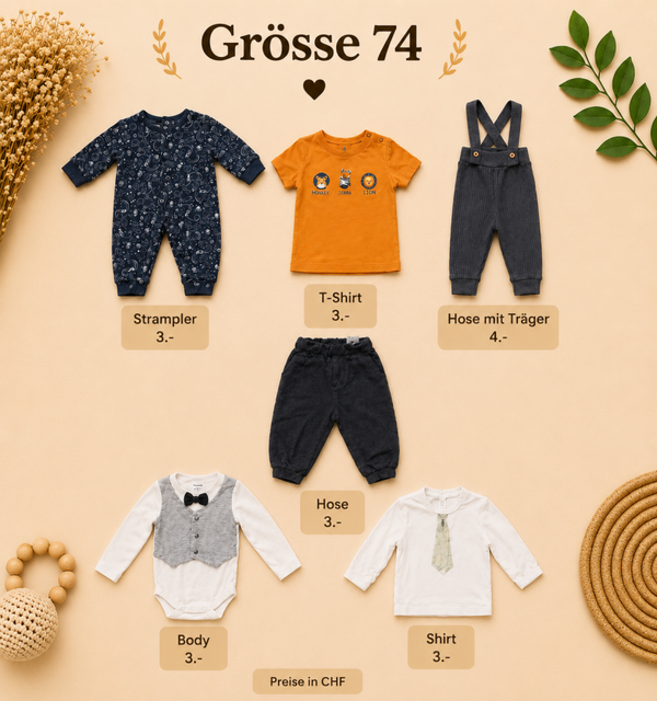 Jungs Grösse 74 Orange/ Grau pro Stück