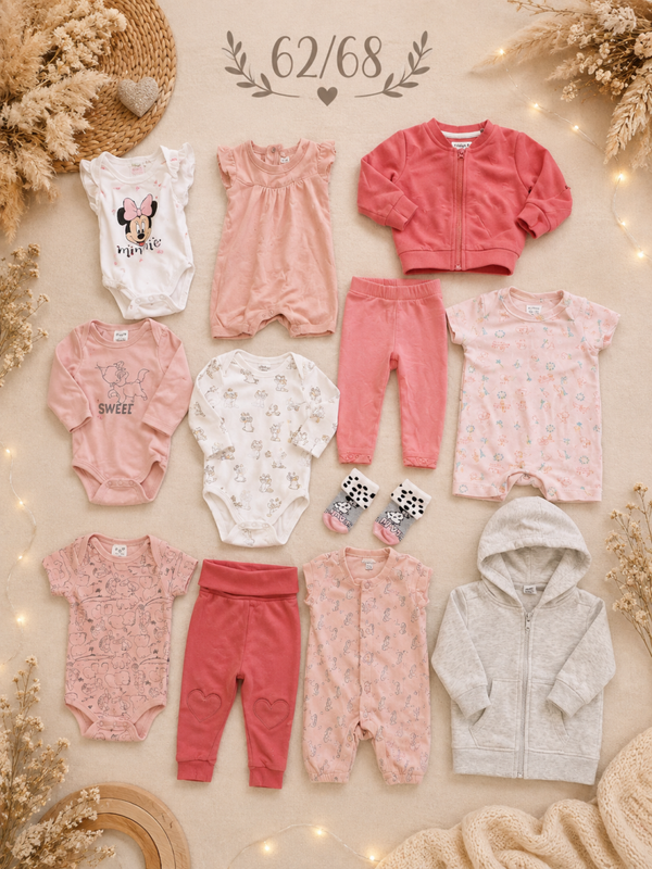 Baby Kleiderset Rosa 62/68