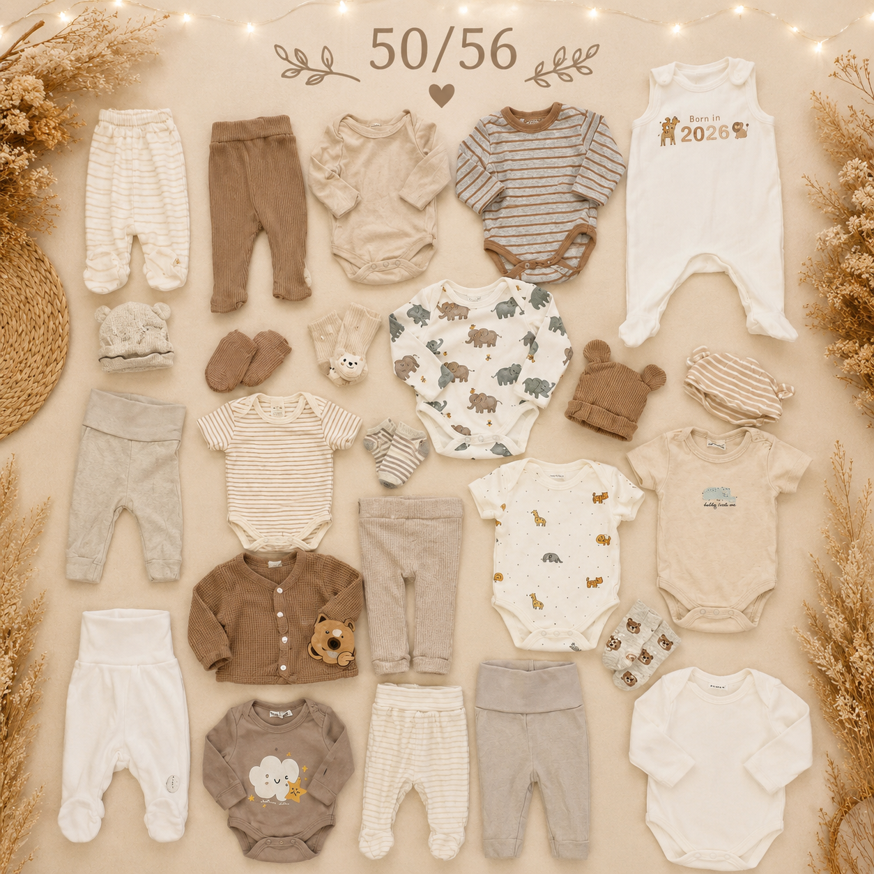 Baby Kleiderset Beige 50/56