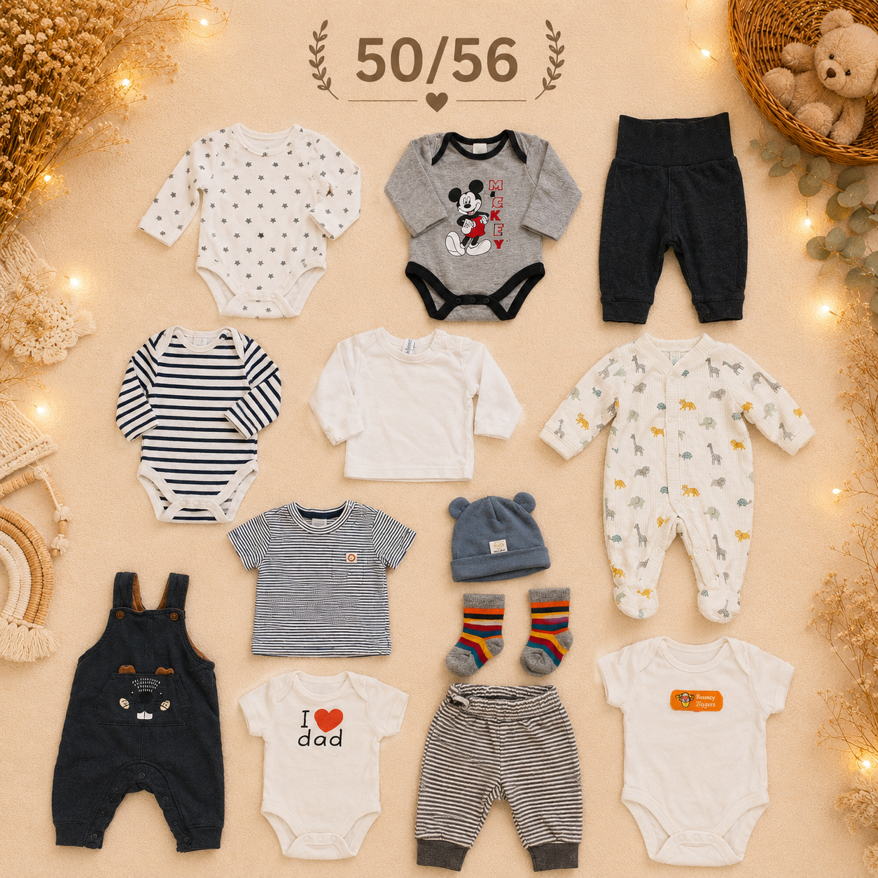Baby Kleiderset grau 50/56