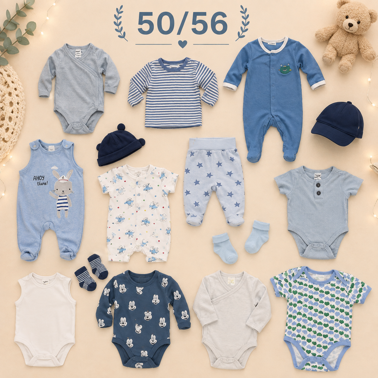 Baby Kleiderset blau 50/56
