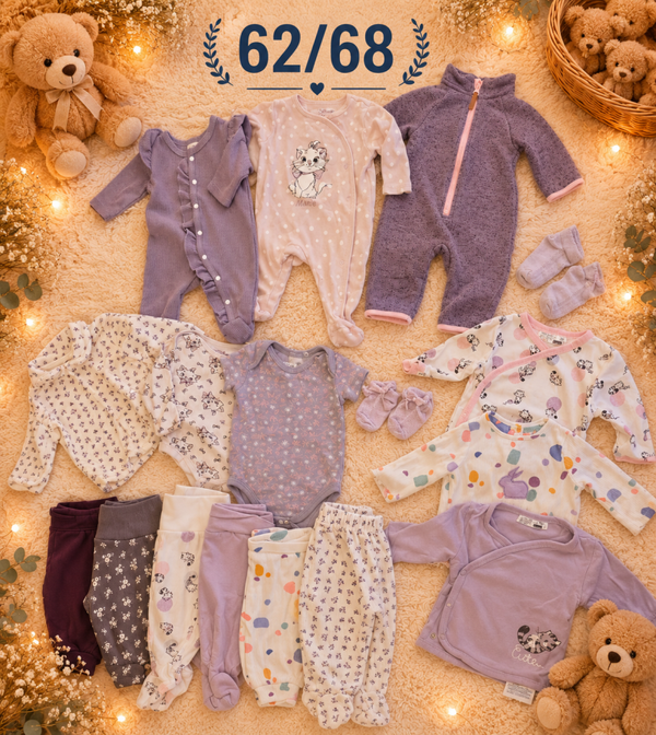 Babykleiderpaket in Violett 62/68