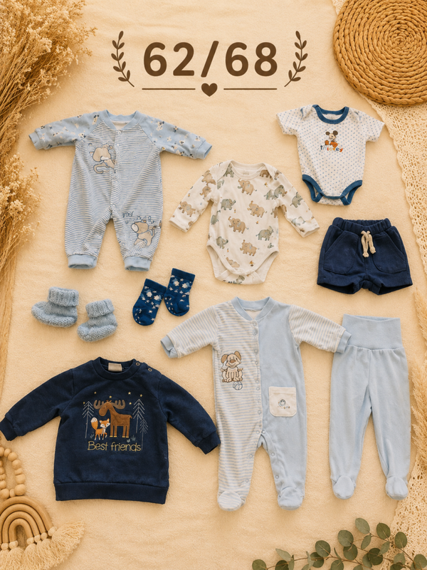 Baby Kleiderset blau 62/68