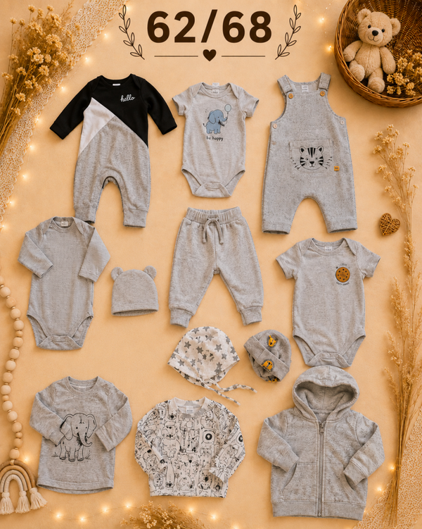 Baby Kleiderset grau 62/68