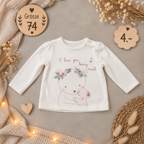 Hasen Pullover weiss 74