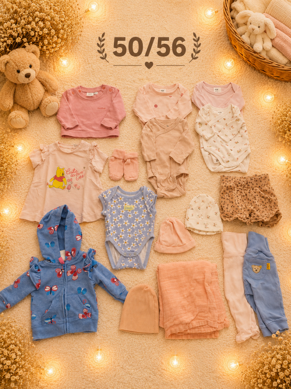 Babykleider Set blau/rosa 50/56