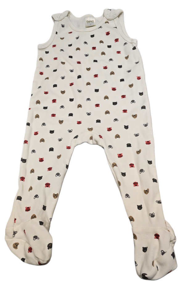 Strampler Tiere weiss 74