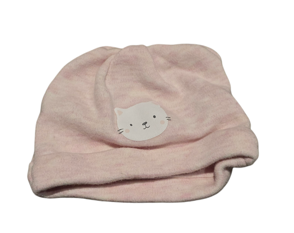 Babymütze rosa Katze Bewborn 50