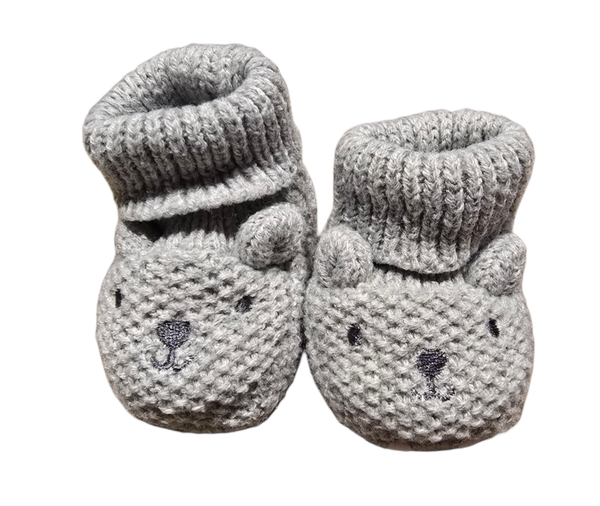 Babyschuhe grau Bärchen 11-13
