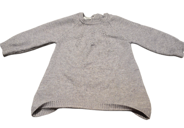 Babystrickkleid grau 68