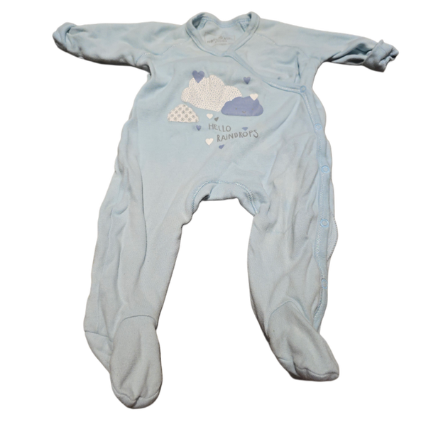 Babyboy Strampler Wolke hellblau 50