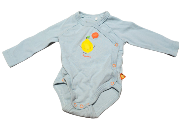 Babybody hellblau Zitrone 50/56