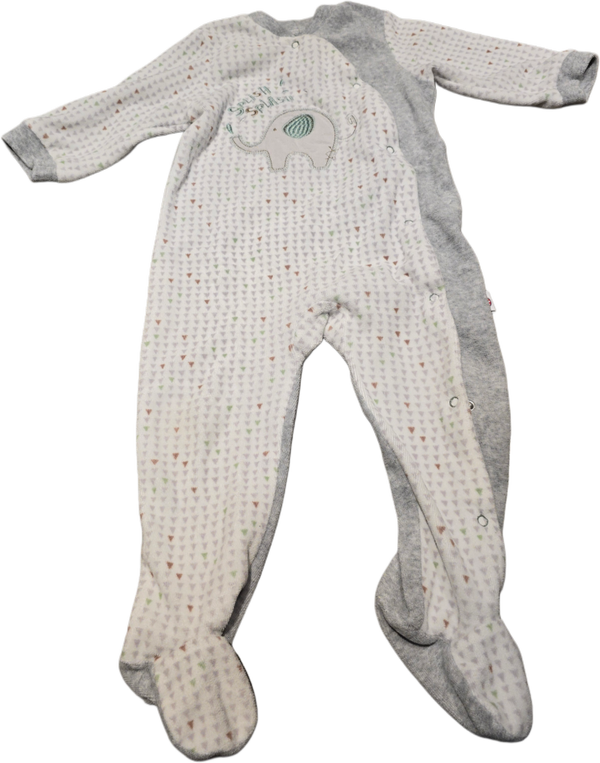 Babystrampler Elefant grau 86