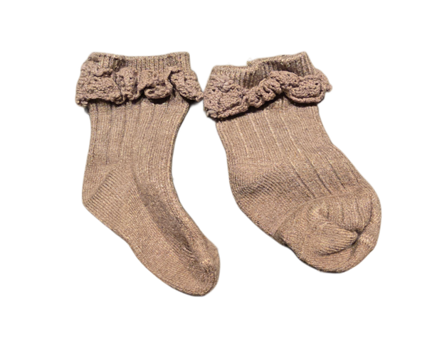 Baby Socken braun Rüscheli 11-13