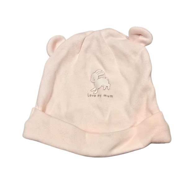 Baby Mütze Rosa Hase 50/56