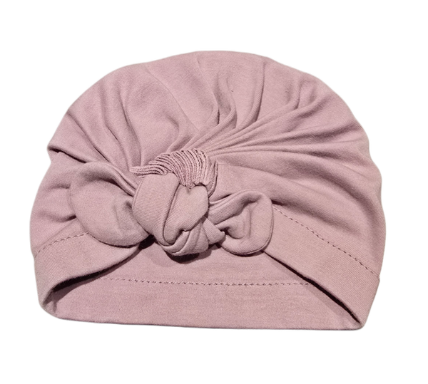 Baby Mütze lila Turban 1-3M