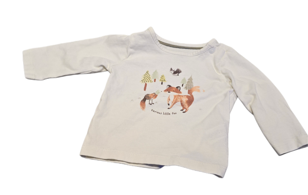 Babyshirt Waldtiere weiss 62