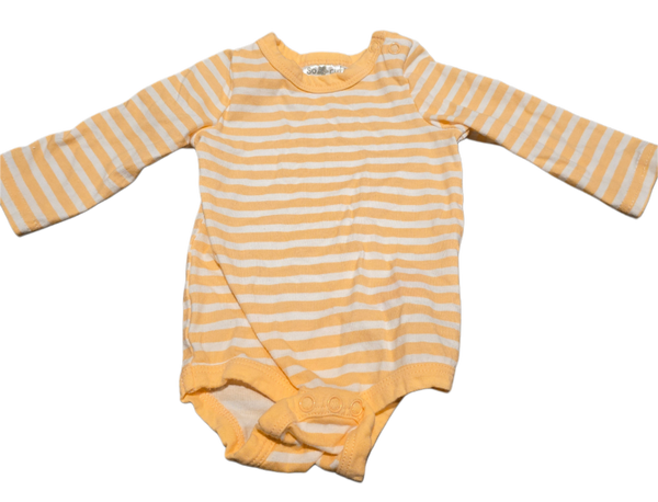 Babybody streifen gelb 62