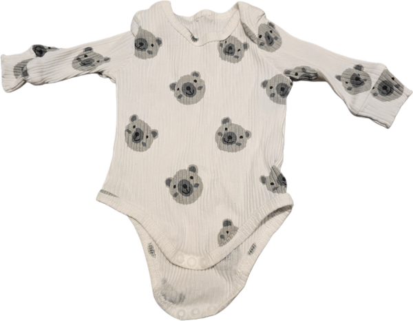 Babybody Bär weiss 56