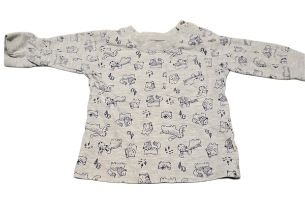 Babyshirt grau Elch 56