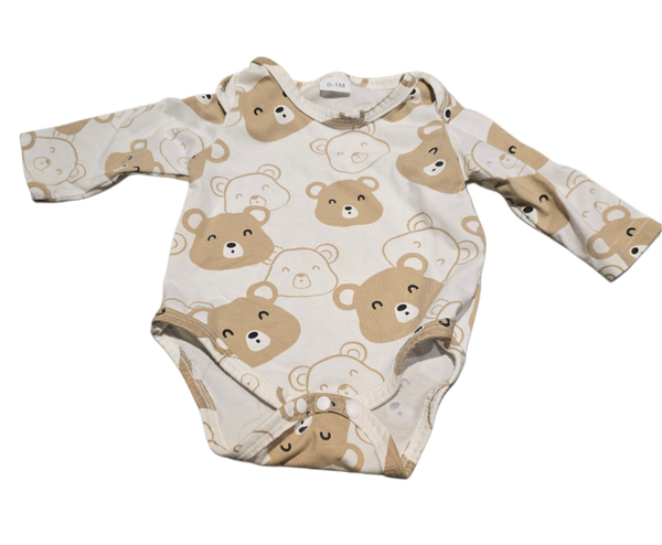 Babybody Bär weiss 56