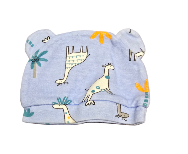 Babymütze blau Giraffe 1M Newborn