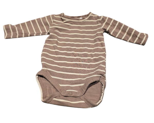 Babybody braun gestreift 56