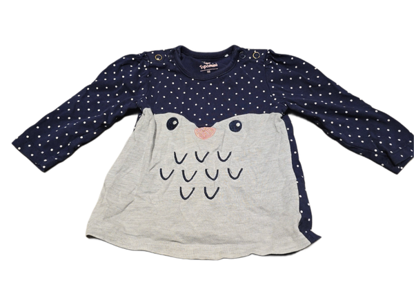 Babyshirt Eule blau 68