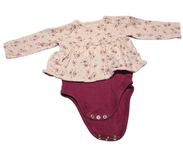 Babybody pink Flower 62/68