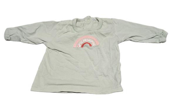 Babyshirt mint Regenbogen 56