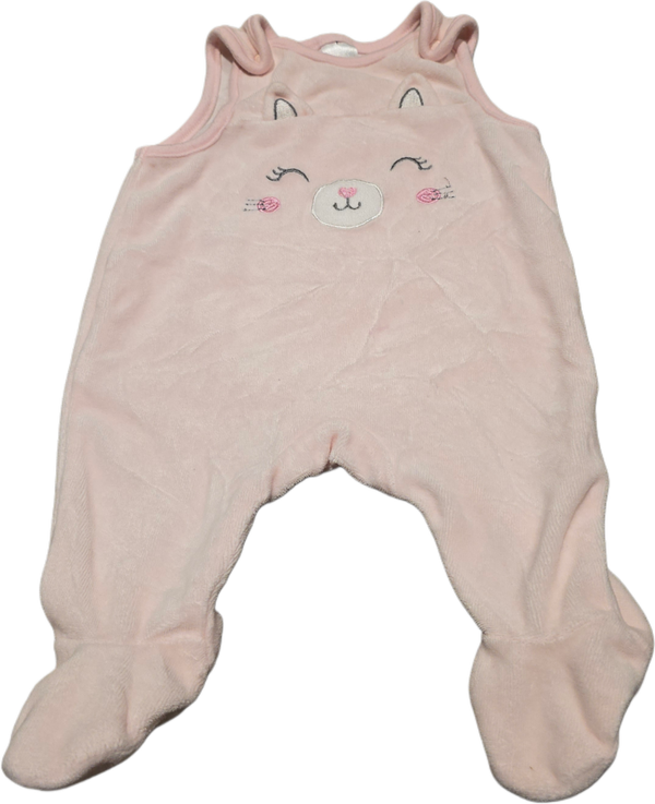 Babystrampler Miau rosa 56