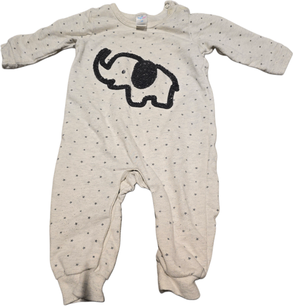 Babystrampler grau Elefant 62
