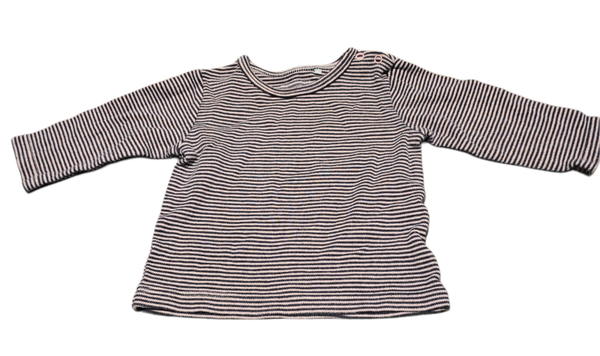 Streifenshirt Baby schwarz/rosa 62