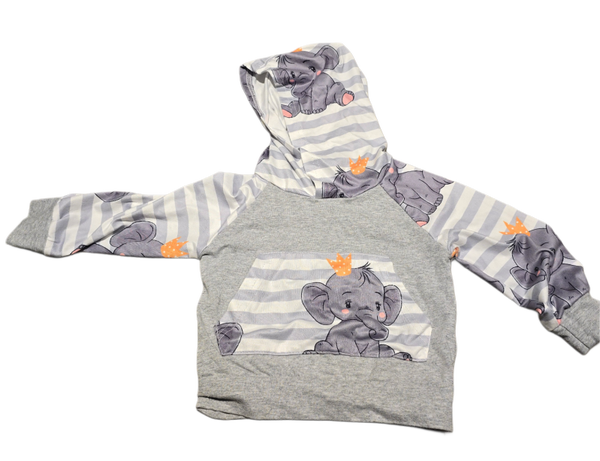 Babykaputzenpulli grau Elefant 68