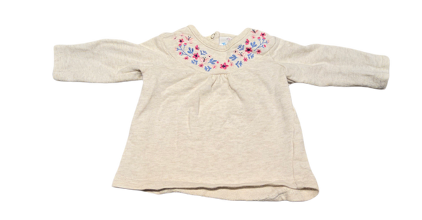 Babypullover beige mit Stickerei 56
