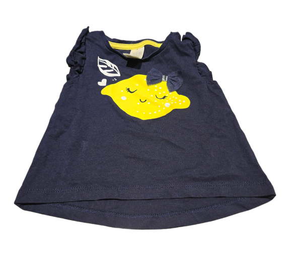 Baby T-Shirt blau Zitrone 62