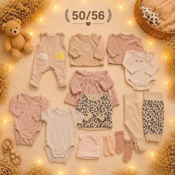 Baby Kleiderset Rosa/Leo 50/56