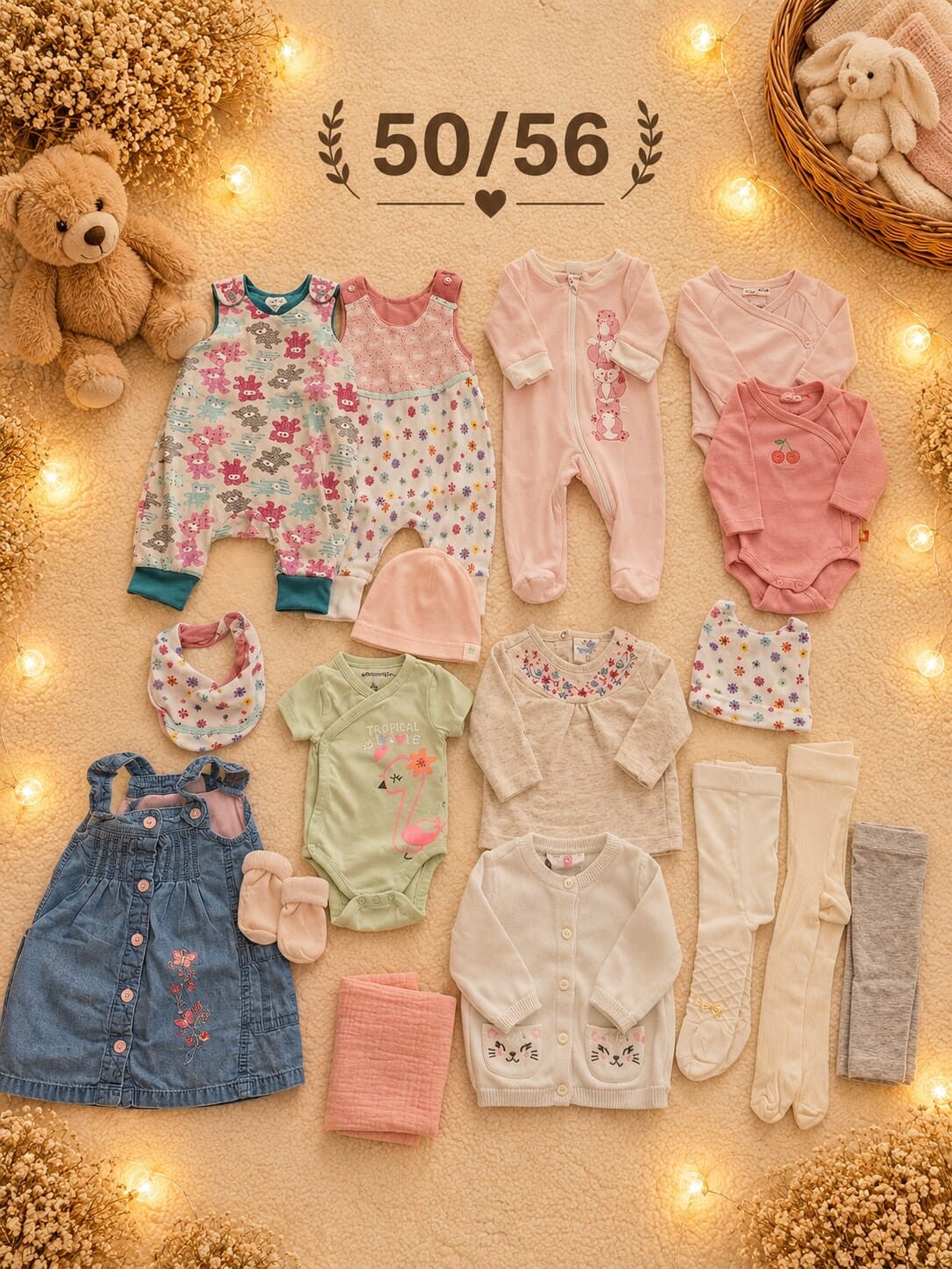 Baby Kleiderset Rosa 50/56